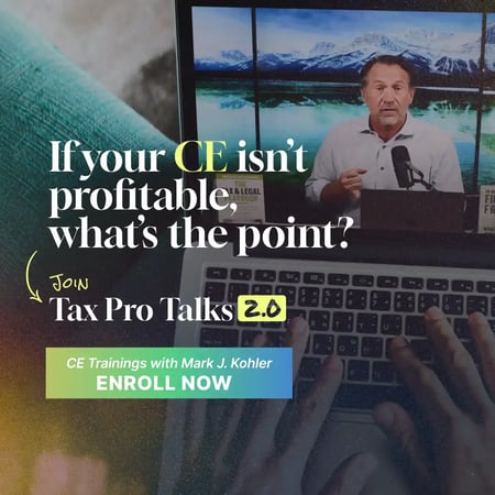  Tax Pro Talks CE Training that will actually make you money