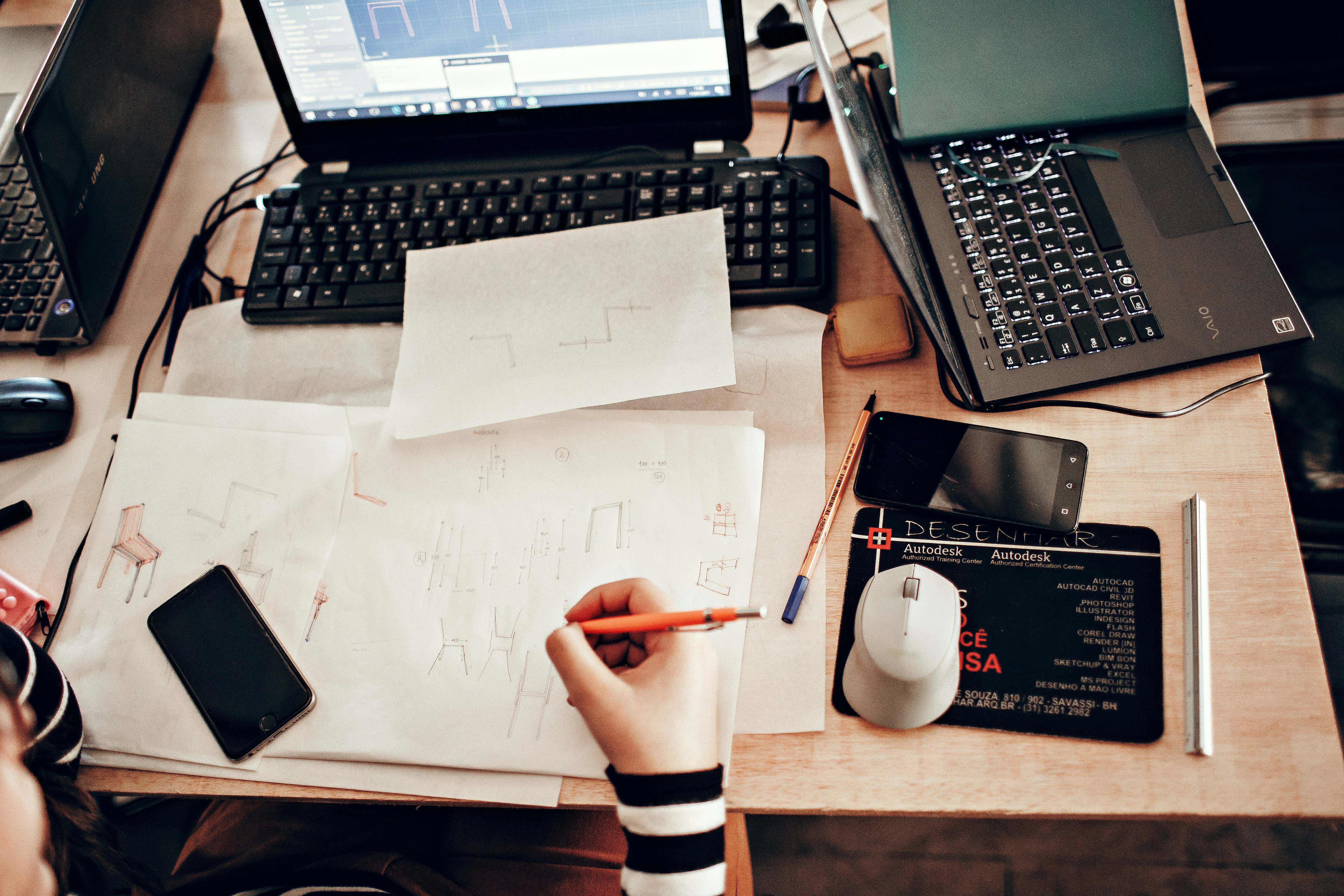 Small business office desk and paperwork
